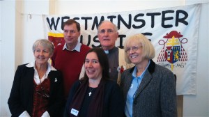 From left to right: Barbara Kentish, John Hills, Fr Joe Ryan, Collete Joyce, Helen O'Brien
