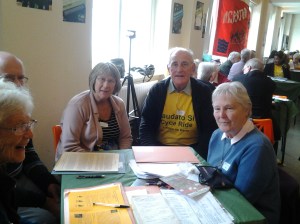 Fr Joe with J&P supporters